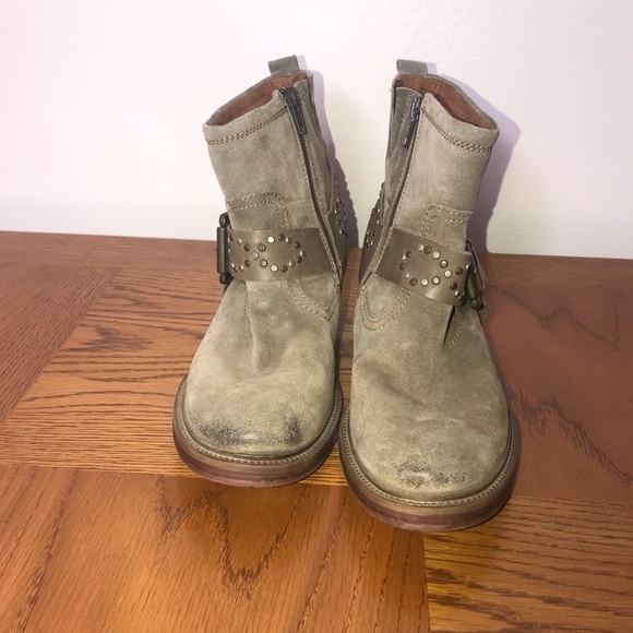 Josef Seibel Toni Suede Studded Harness Ankle Boots Sz 38/7.5 - Picture 1 of 10